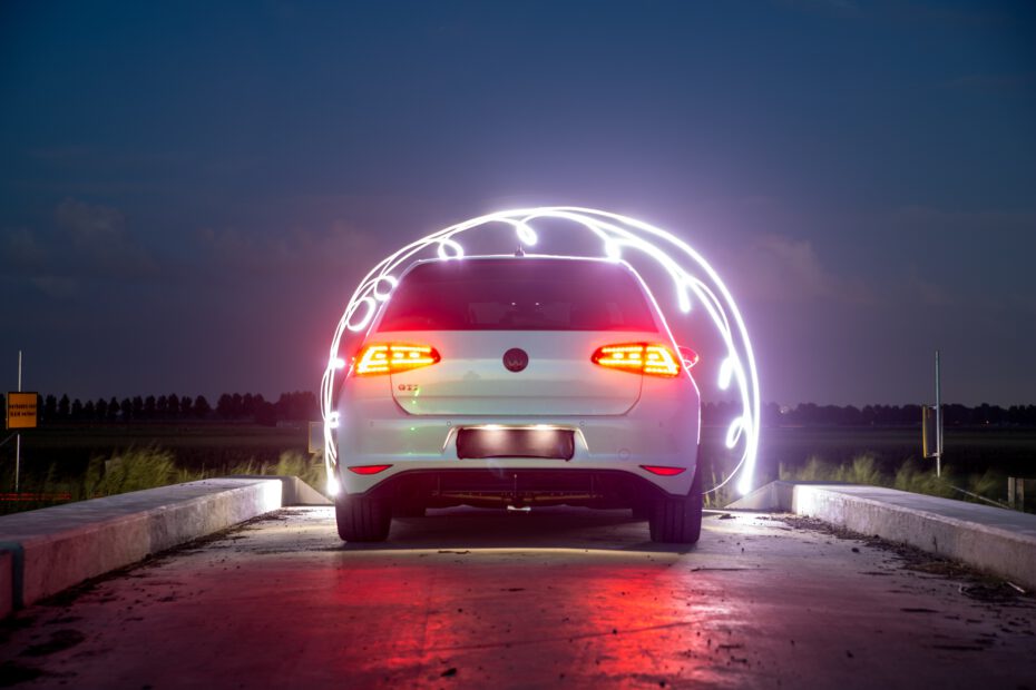 Volkswagen Golf achterkant lightpainting