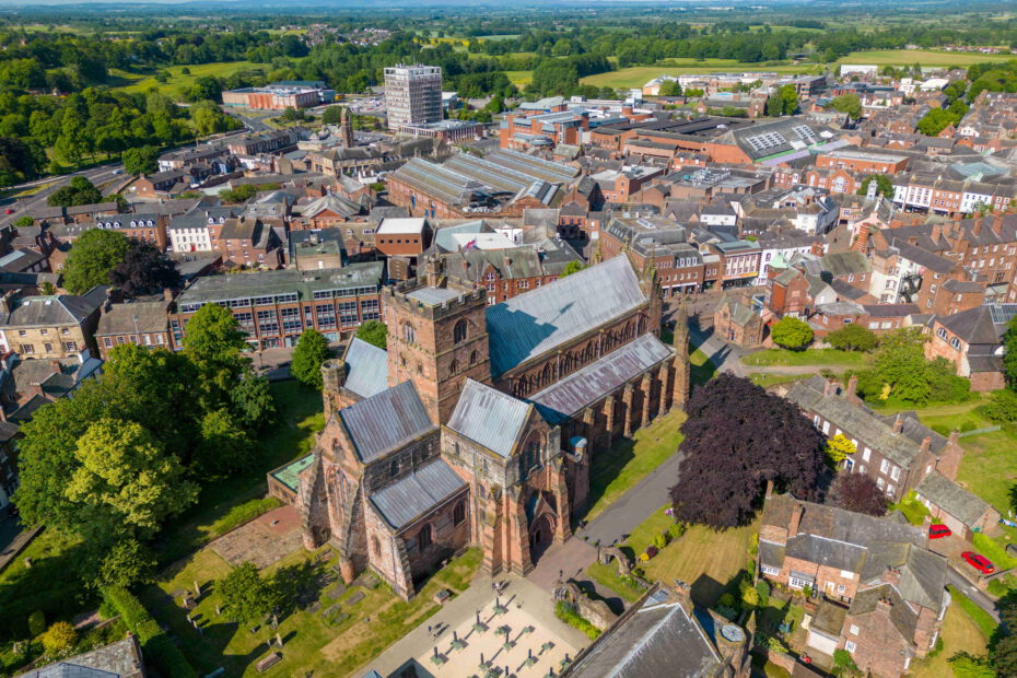 Church in Carlisle by drone
